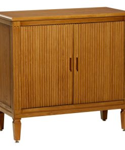 Traditional Rectangular Brown Wood and Metal 2-Door Cabinet