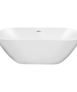56-inx 28-in Freestanding Soaking Acrylic Bathtub,White