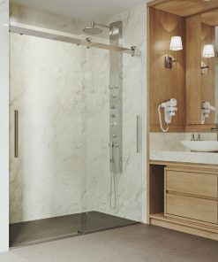 VIGO 60" x 74" Caspian Adjustable Frameless Sliding Shower Door, Chrome