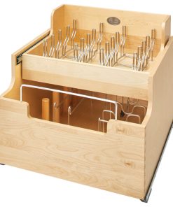 Wood Base Cabinet Cookware Pull Out Organizer With Soft Close, 20.5"