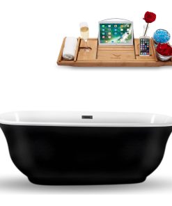 67" Streamline N663BGM Freestanding Tub and Tray With Internal Drain