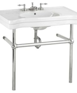 White Console Sink Belle Epoque Deluxe with Chrome Bistro Legs