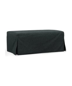 Sunset Trading Newport 44" Fabric Slipcovered Ottoman in Dark Gray