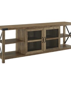 70" Farmhouse Metal X TV Stand, Reclaimed Barnwood