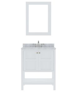 Winterfell 30" Vanity, Base: White, Basin: Round, With Mirror