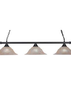 Toltec Lighting 803-MB-53613 Square - 10.50" Three Light Billiard