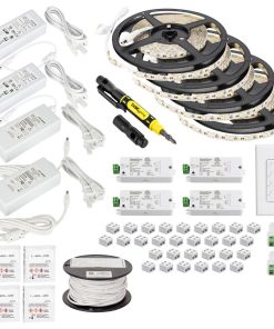 65 ft 225 Lumens/Ft Vivid Quattro Tape Light Kit, 4 Zone 4 Area, 4000K, 3000 Kel