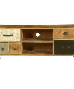 Wooden Patches Mango Wood & Iron 52.5" TV Console Media Island