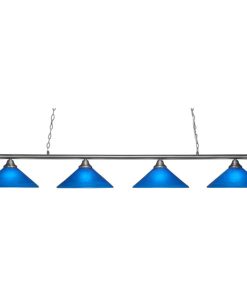Toltec Lighting 374-BN-415 Oxford - Four Light Brushed Nickel Billiard