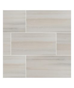 Watercolor Bianco Large Size Matte Porcelain Tile, 6"x36", Set of 45