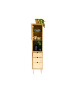 Tall Solid Teak Bathroom Cabinet | Tikamoon Jonak
