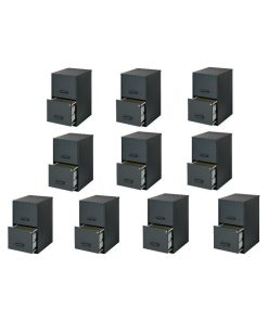 Value Pack (Set of 10) 2 Drawer Letter File Cabinet in Black