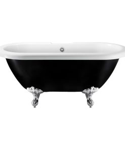 59" Streamline N1120CH-WH Clawfoot Tub and Tray With External Drain