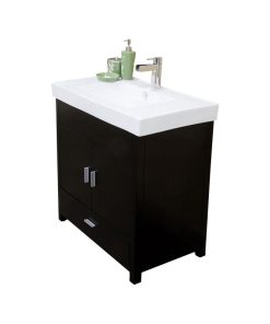 31.5 Inch Single Sink Vanity-Wood-Black