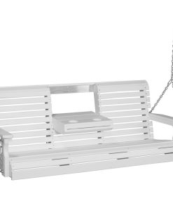 5' Poly Rollback Porch Swing, White