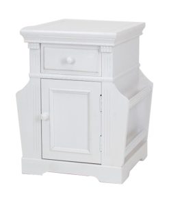 Transitional Magazine Cabinet with 1 Drawer and 1 Cabinet, White