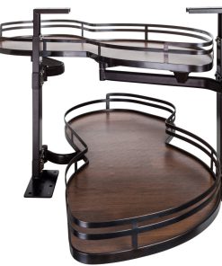 18" Blind Corner Swing Out, Right Handed Unit, Bronze Edging