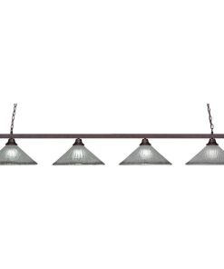 Toltec Lighting 804-BRZ-711 Billiard - Four Light Island