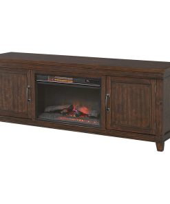 Transitional Entertainment Center, Cabinets and Center Fireplace, Coffee Walnut