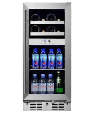 Titan Signature 15" 8 bottle 40 can SS Door Dual Zone Wine and Beverage Cooler