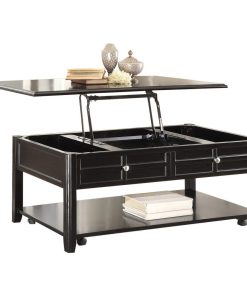 2-Piece Calbeck Lift Top Cocktail Table on Casters, 1 End Table, Dark Espresso