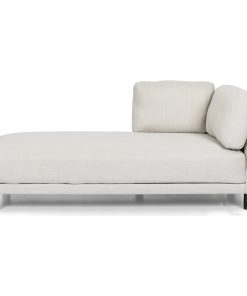 Wellston Contemporary Fabric Upholstered Chaise Lounge, Beige and Black