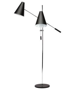 Tivat 2-Light Floor Light, Matte Black