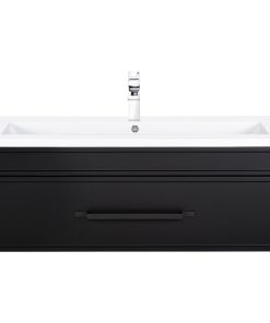Trough Bala Collection Wall Hung Vanity, 1 Drawer, 1 Inset Drawer, Black, 42"