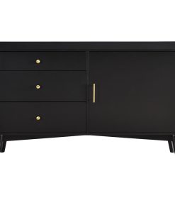 52" Midcentury TV Console, Black