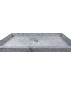 Transolid Ready to Tile 60"Lx36"W Shower Base With Center Drain, Dark Gray