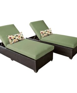 TKC Classic Wicker Patio Lounges in Cilantro (Set of 2)