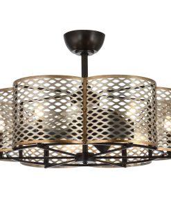31 in Oil Rubbed Bronze Cage Ceiling Fan with 3 Blades and Remote Control