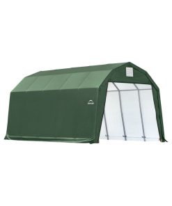 12'x20'x9' Barn Shelter, Gray Cover, Green, 12'x24'x9'