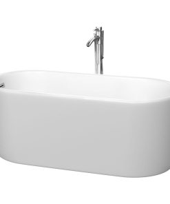 Wyndham Collection WCBTE301159ATP11 Ursula 59" - Matte White / Polished Chrome