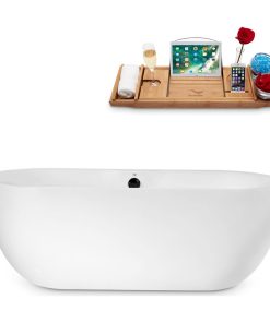 67" Streamline N1800BL Freestanding Tub and Tray With Internal Drain