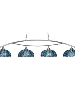 Toltec Lighting 874-BN-995 Bow - Four Light Billiard
