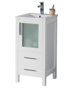 Sydney 16" Vanity Set With Mirror, Glossy White No Mirror