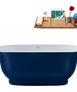 59" Streamline N675GLD Freestanding Tub and Tray With Internal Drain