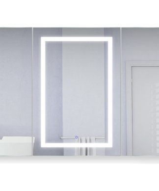 48"x36" LED Medicine Cabinet, Dimmer/Defog, Makeup Mirror, and USB, Light Left