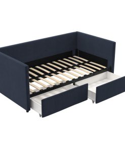 Tallie Daybed with Storage, Blue Linen, Twin