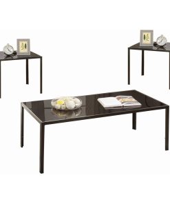 3 Piece Table Set, Black