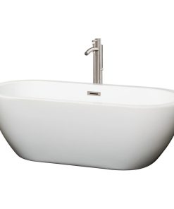 Wyndham Collection WCOBT100268ATP11 Soho 68" - White / Brushed Nickel Trim