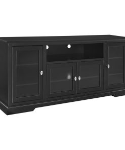 70" Black Wood Highboy TV Stand