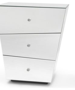 Vailan 3 Drawers Mirrored Modern Accent Table