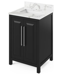 24" Cade Vanity With Calacatta Vienna Quartz Top Black