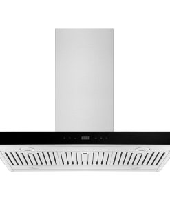 36 in. 400 CFM Island Range Hood Ducted Exhaust Kitchen Vent Tempered Glass