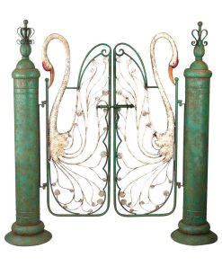 Swan Serenade Metal Garden Gate