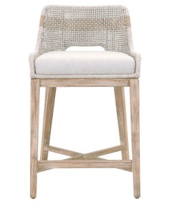 Tapestry 26" Counter Stool, Taupe & White Flat Rope, Indoor