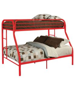 Tritan Bunk Bed, Red, Twin Over Full