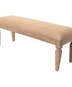 Surya Ansonia AIA-001 Upholstered Bench, Medium Brown